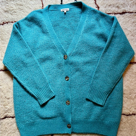 Women’s Aqua Blue Oversized Cardigan Saint Geraldine Brand Size L - Picture 3 of 8